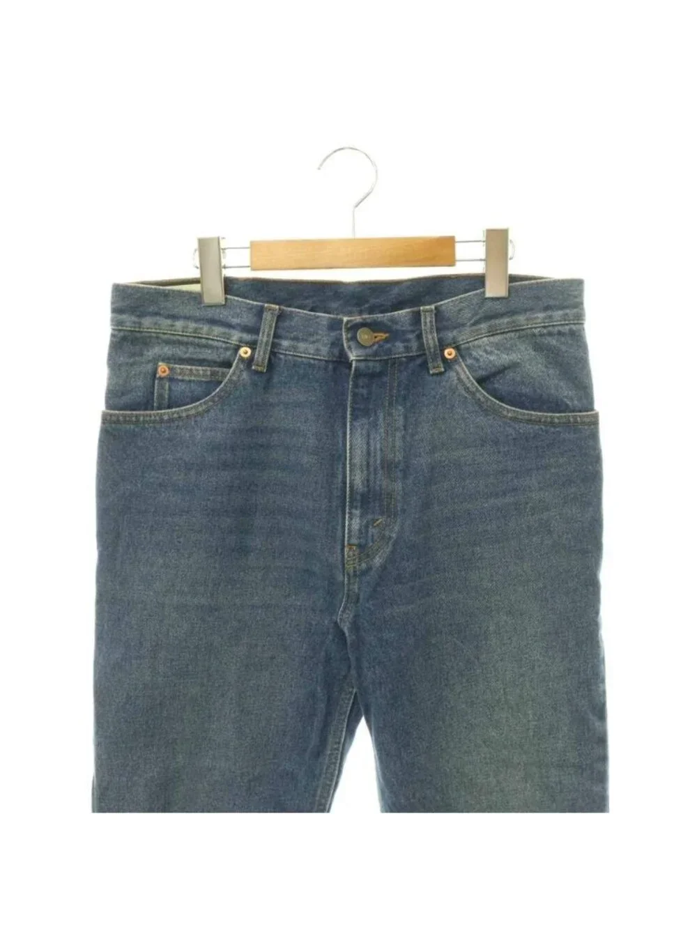 Gucci Logo Patch Straight Denim Pants Jeans 32 Indigo